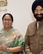 Delhi chief minister Rekha Gupta and environment minister Manjinder Singh Sirsa with former UK prime minister Tony Blair at the Delhi Secretariat on Thursday. (HT Photo)