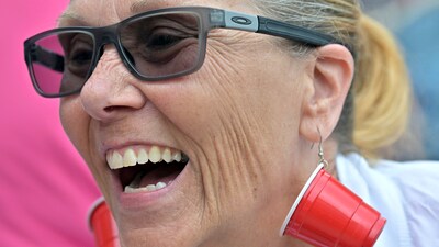 Karen Read supporter Bonnie Fitzgibbon of Chelmsford, MA, wears earrings mocking the investigation into the death of John O'Keefe outside the courthouse on the third day of jury deliberations in Read's trial at Norfolk Superior Court, Wednesday, June 18, 2025, in Dedham, Mass. (AP) Karen Read supporter Bonnie Fitzgibbon of Chelmsford, MA, wears earrings mocking the investigation into the death of John O'Keefe outside the courthouse on the third day of jury deliberations in Read's trial at Norfolk Superior Court, Wednesday, June 18, 2025, in Dedham, Mass. (AP)