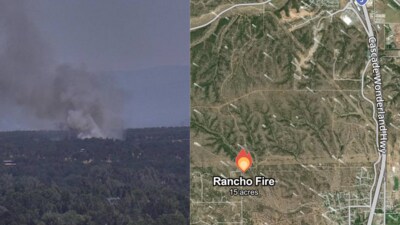 Rancho Fire has burned over 40 acres in Cottonwood, California. (Facebook)