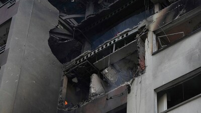 Damage is seen in a building after an explosion in a residence compound after Israel attacked Iran's capital Tehran, Friday, June 13, 2025. (AP) Damage is seen in a building after an explosion in a residence compound after Israel attacked Iran's capital Tehran, Friday, June 13, 2025. (AP)