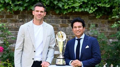 James Anderson and Sachin Tendulkar pose with the trophy named after them on the eve of first Test. (BCCI/X) James Anderson and Sachin Tendulkar pose with the trophy named after them on the eve of first Test. (BCCI/X)