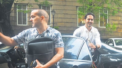 Mumbai, India - June 19, 2025: Dino Morea, along with his brother Santino, reached ED Office, at Ballard estate, in Mumbai, India, on Thursday, June 19, 2025. (Photo by HT Photo/ Hindustan Times) (Hindustan Times) Mumbai, India - June 19, 2025: Dino Morea, along with his brother Santino, reached ED Office, at Ballard estate, in Mumbai, India, on Thursday, June 19, 2025. (Photo by HT Photo/ Hindustan Times) (Hindustan Times)