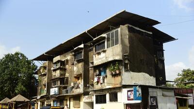 Navi Mumbai, India - May 21, 2022: NMMC declares these dilapidated buildings as dangerous at Sector-10, Vashi, in Navi Mumbai, India, on Saturday, May 21, 2022. (Photo by Bachchan Kumar/HT PHOTO) (HT PHOTO)