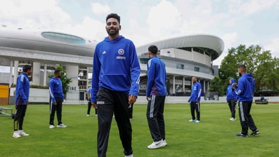 India's Mohammed Siraj during a practice session ahead of the Test cricket match series against England (@BCCI) India's Mohammed Siraj during a practice session ahead of the Test cricket match series against England (@BCCI)
