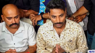 Vipin Raghuvanshi (left), brother of Raja Raghuvanshi who was murdered in Meghalaya during his honeymoon, addresses the media. (PTI file) Vipin Raghuvanshi (left), brother of Raja Raghuvanshi who was murdered in Meghalaya during his honeymoon, addresses the media. (PTI file)