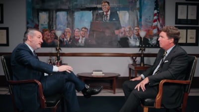 Tucker Carlson challenged Senator Ted Cruz during an interview, questioning his knowledge of Iran's demographics while criticizing his support for military actions without understanding the complexities involved. (@TuckerCarlson/X)