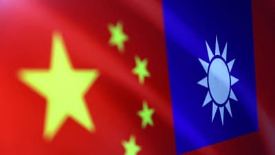 Chinese and Taiwanese flags are seen in this illustration. (Reuters)
