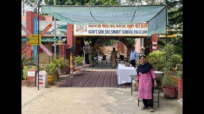 The idea behind green booths is to use the election platform to promote environmental awareness among voters. (HT Photo)