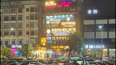 The market in Gurugram Sector 29 on June 18. (HT Photo) The market in Gurugram Sector 29 on June 18. (HT Photo)