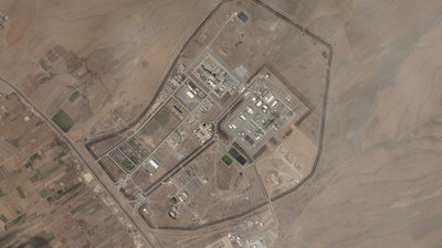 This satellite photo from Planet Labs PBC shows the Arak heavy water reaction in Iran on March 20, 2025. (AP) This satellite photo from Planet Labs PBC shows the Arak heavy water reaction in Iran on March 20, 2025. (AP)