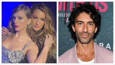 File photo of Taylor Swift with Blake Lively (L) and Justin Baldoni (R)