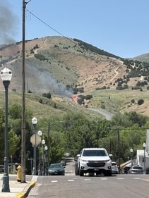 Wildfire in Pocatello, Idaho. (Facebook/ Crimson Leaf) Wildfire in Pocatello, Idaho. (Facebook/ Crimson Leaf)
