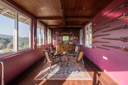 Mohanlal's gun room with replica guns. (Pic credit: Luxunlock)