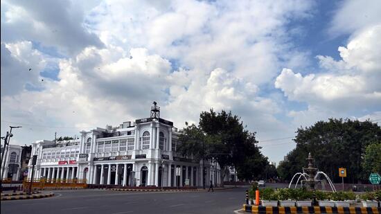 Connaught Place Outer Circle roads are also part of the revamp. (HT Archive)