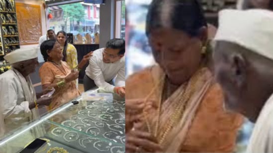The man, identified as Nivrutti Shinde, and his wife, Shantabai, are farmers. (X)