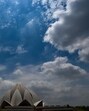 Clouds above the Lotus Temple in New Delhi on Thursday. (Sanchit Khanna/HT Photo) Clouds above the Lotus Temple in New Delhi on Thursday. (Sanchit Khanna/HT Photo)