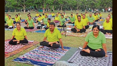 ‘Energetic Yogis’ will celebrate International Yoga Day on June 21 at Town Park, Sector-5, starting 5.15 am. (SANT ARORA/HT) ‘Energetic Yogis’ will celebrate International Yoga Day on June 21 at Town Park, Sector-5, starting 5.15 am. (SANT ARORA/HT)