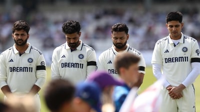 India's captain Shubman Gill (R) and teammates observe a minute's silence for the victims of the Air India crash in Ahmedabad ahead of play on the opening day of the first Test vs England. (AFP) India's captain Shubman Gill (R) and teammates observe a minute's silence for the victims of the Air India crash in Ahmedabad ahead of play on the opening day of the first Test vs England. (AFP)