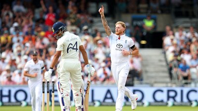 The fun didn't last long for Jaiswal, as he was dismissed on 101. He was the second batter to fall to Ben Stokes, who was the most threatening of England's bowlers all day. Stokes bowled a peach to dismiss Jaiswal, knocking back his off stump. (Action Images via Reuters)