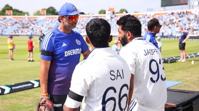 India's Jasprit Bumrah and Sai Sudharsan before the first Test (Action Images via Reuters)