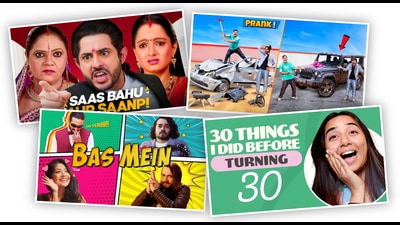 Home run: Stills featuring some of India’s biggest YouTubers — Ajey Nagar aka CarryMinati, Amit Sharma aka Crazy XYZ, Bhuvan Bam of BB Ki Vines and Prajakta Koli aka MostlySane. Home run: Stills featuring some of India’s biggest YouTubers — Ajey Nagar aka CarryMinati, Amit Sharma aka Crazy XYZ, Bhuvan Bam of BB Ki Vines and Prajakta Koli aka MostlySane.