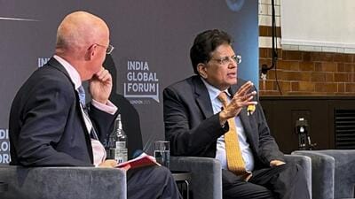 London: Union commerce and industry minister Piyush Goyal in conversation with Science Museum Director Sir Ian Blatchford during the India Global Forum in London on June 19 (PTI) London: Union commerce and industry minister Piyush Goyal in conversation with Science Museum Director Sir Ian Blatchford during the India Global Forum in London on June 19 (PTI)