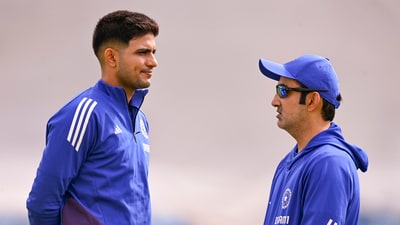 Indian captain Shubman Gill and coach Gautam Gambhir during a practice session ahead of the first Test cricket match against England (PTI) Indian captain Shubman Gill and coach Gautam Gambhir during a practice session ahead of the first Test cricket match against England (PTI)