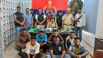 The accused in police custody. (HT Photo)