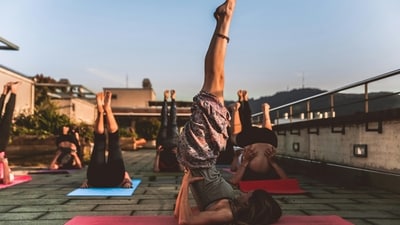 Shoulder stand (Sarvangasana) is a yoga pose that is beneficial for the entire body. It increases your core strength and shoulder mobility Shoulder stand (Sarvangasana) is a yoga pose that is beneficial for the entire body. It increases your core strength and shoulder mobility