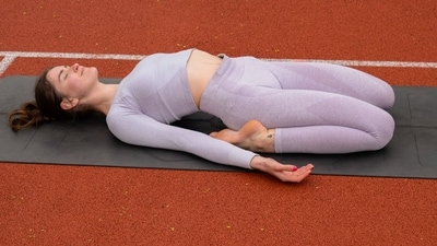 Reclining Hero (Supta Virasana) is one of the best and easy yoga poses to get a deep stretch in your back and leg muscles Reclining Hero (Supta Virasana) is one of the best and easy yoga poses to get a deep stretch in your back and leg muscles