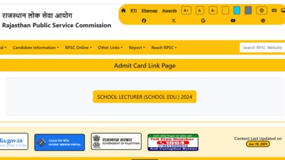 RPSC admit card for the School Lecturer recruitment examination is out (Official website, screenshot) RPSC admit card for the School Lecturer recruitment examination is out (Official website, screenshot)