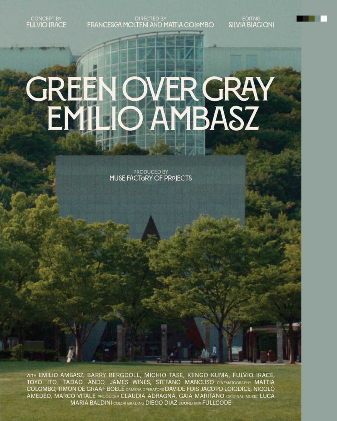 “The relationship between the built environment and the natural one was explored in Francesca Molteni and Mattia Colombo’s documentary, Green Over Gray (2024), on the work of Argentinian-American artist Emilio Ambasz, a pioneer of green architecture.” “The relationship between the built environment and the natural one was explored in Francesca Molteni and Mattia Colombo’s documentary, Green Over Gray (2024), on the work of Argentinian-American artist Emilio Ambasz, a pioneer of green architecture.”
