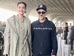 Sonam Kapoor with Anand Ahuja at Mumbai airport. (Instagram/ mj.vishal and starspotter.india) Sonam Kapoor with Anand Ahuja at Mumbai airport. (Instagram/ mj.vishal and starspotter.india)