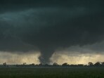 A large tornado was seen in North Dakota on Friday night. A large tornado was seen in North Dakota on Friday night.