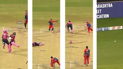Rahul Tripathi missed an easy run out attempt, in Pune. (Instagram) Rahul Tripathi missed an easy run out attempt, in Pune. (Instagram)