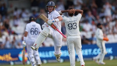 Ollie Pope celebrates a fine century, one which might cement his place at number three after pre-series question marks over his position. Excellent positive batting from the English vice-captain, scoring at a quick rate and handling all bowlers excellently. England finish day two 262 runs in arrears. (AP) Ollie Pope celebrates a fine century, one which might cement his place at number three after pre-series question marks over his position. Excellent positive batting from the English vice-captain, scoring at a quick rate and handling all bowlers excellently. England finish day two 262 runs in arrears. (AP)