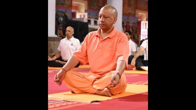 Addressing the gathering in Gorakhpur, Adityanath praised yoga as a unique gift of Indian wisdom, stating, “By making yoga a medium of public welfare, India paved the way for world welfare (HT Photo) Addressing the gathering in Gorakhpur, Adityanath praised yoga as a unique gift of Indian wisdom, stating, “By making yoga a medium of public welfare, India paved the way for world welfare (HT Photo)