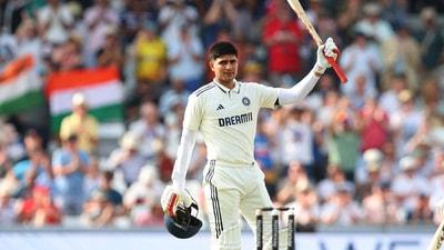 India's Shubman Gill celebrates after reaching his century (Action Images via Reuters)