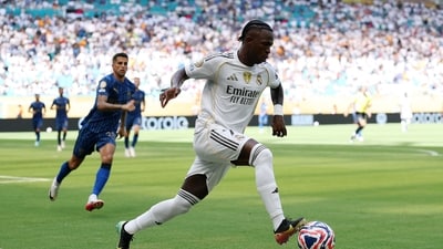 Vinicius Junior #7 of Real Madrid C.F. during the FIFA Club World Cup 2025 group H match between Real Madrid CF and Al Hilal (Getty Images via AFP) Vinicius Junior #7 of Real Madrid C.F. during the FIFA Club World Cup 2025 group H match between Real Madrid CF and Al Hilal (Getty Images via AFP)