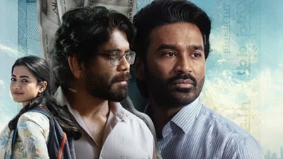 Rashmika Mandanna, Nagarjuna and Dhanush in a poster of Kuberaa Rashmika Mandanna, Nagarjuna and Dhanush in a poster of Kuberaa