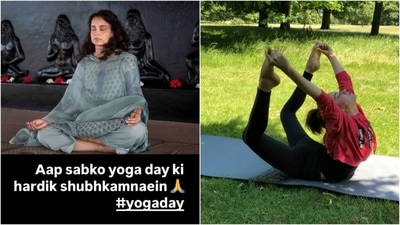 International Yoga Day 2025: Actor-turned-politician Kangana Ranaut took to Instagram Stories to share throwbacks of her doing yoga as she wished her followers on International Yoga Day 2025. (Instagram/ Kangana Ranaut) 