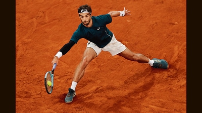 Musetti plays against Carlos Alcaraz at this year’s French Open. (Reuters) Musetti plays against Carlos Alcaraz at this year’s French Open. (Reuters)