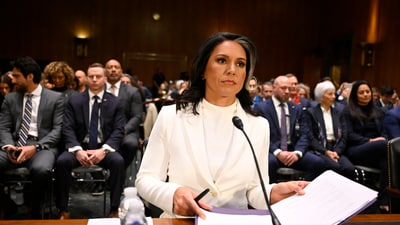 Tulsi Gabbard condemned the media's portrayal of the DNI's remarks on Iran's nuclear potential, asserting it was misleading. (AP) Tulsi Gabbard condemned the media's portrayal of the DNI's remarks on Iran's nuclear potential, asserting it was misleading. (AP)