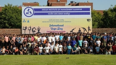 Indian Institute of Management (IIM) Kashipur celebrated the 11th International Day of Yoga with participation of more than 600 students, faculty members, staff, and individuals. (Handout) Indian Institute of Management (IIM) Kashipur celebrated the 11th International Day of Yoga with participation of more than 600 students, faculty members, staff, and individuals. (Handout)