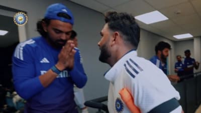 KL Rahul bowed to Rishabh Pant in mock reverence following the end of first day's play in Headingley Test (X/BCCI)