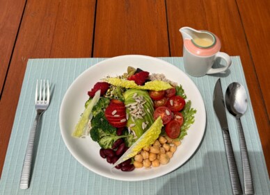 Helengeli fitness salad is a fresh and nutritious salad. (PC: Spice Restaurant, OBLU NATURE Helengeli by SENTIDO) Helengeli fitness salad is a fresh and nutritious salad. (PC: Spice Restaurant, OBLU NATURE Helengeli by SENTIDO)