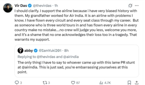 Vir had shared that his grandfather worked for Air India. Vir had shared that his grandfather worked for Air India.