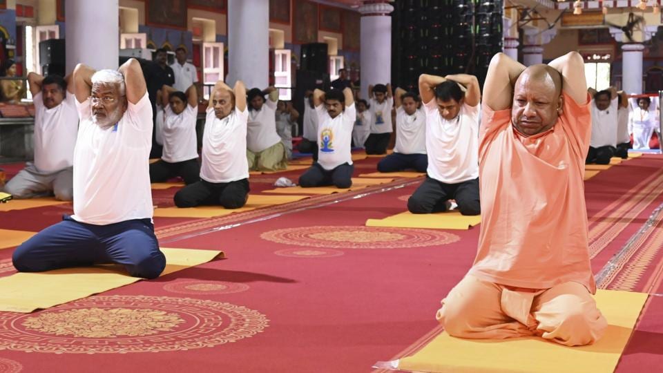 Yogi Adityanath said, “Yoga is a unique gift of Indian wisdom. By making yoga a medium of public welfare, India paved the way for world welfare.” (UP CM office) Yogi Adityanath said, “Yoga is a unique gift of Indian wisdom. By making yoga a medium of public welfare, India paved the way for world welfare.” (UP CM office)