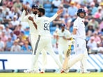 India's Jasprit Bumrah celebrates after bowling out England's Ben Duckett