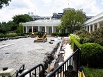 The Rose Garden is seen under construction at the White House in Washington, DC, on June 20, 2025. The Rose Garden is seen under construction at the White House in Washington, DC, on June 20, 2025.